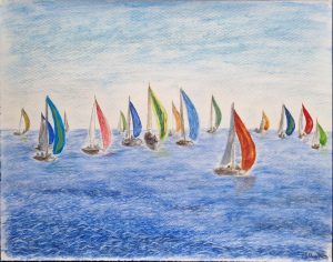 Départ de régate depuis la Gravette